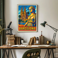 Barcelona Vibrant Cityscape Poster