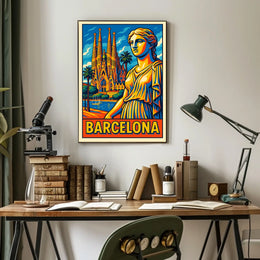 Barcelona Vibrant Cityscape Poster