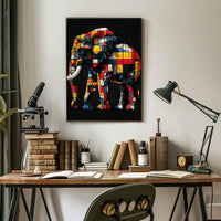 Colorful Geometric Elephant Poster