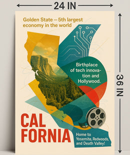 California Golden State Wall Art Print PosterGoat
