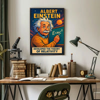 Einstein Relativity Theory Vintage Educational Poster