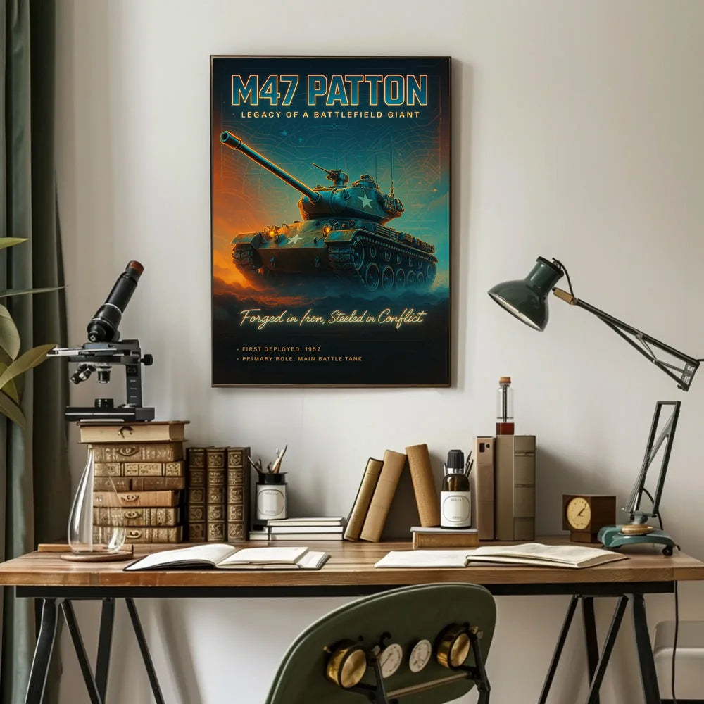 M47 Patton Tank Battlefield Giant Military Recruitment Poster PosterGoat