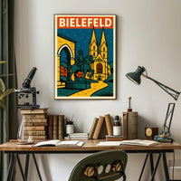 Bielefeld A Nighttime Cityscape Poster