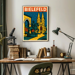Bielefeld A Nighttime Cityscape Poster