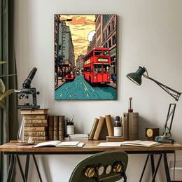 Urban Sunset Journey Poster