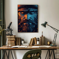 Rugged Duality: Fiery Orange and Cool Blue Poster PosterGoat