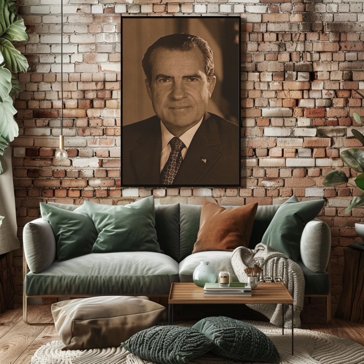 Richard Nixon 37th President Sepia Photo