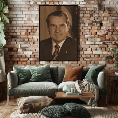 Richard Nixon 37th President Sepia Photo