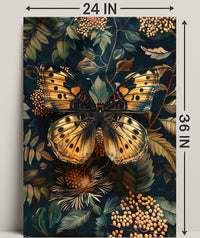 Butterfly Elegance: Ornate Art Nouveau Animal Poster