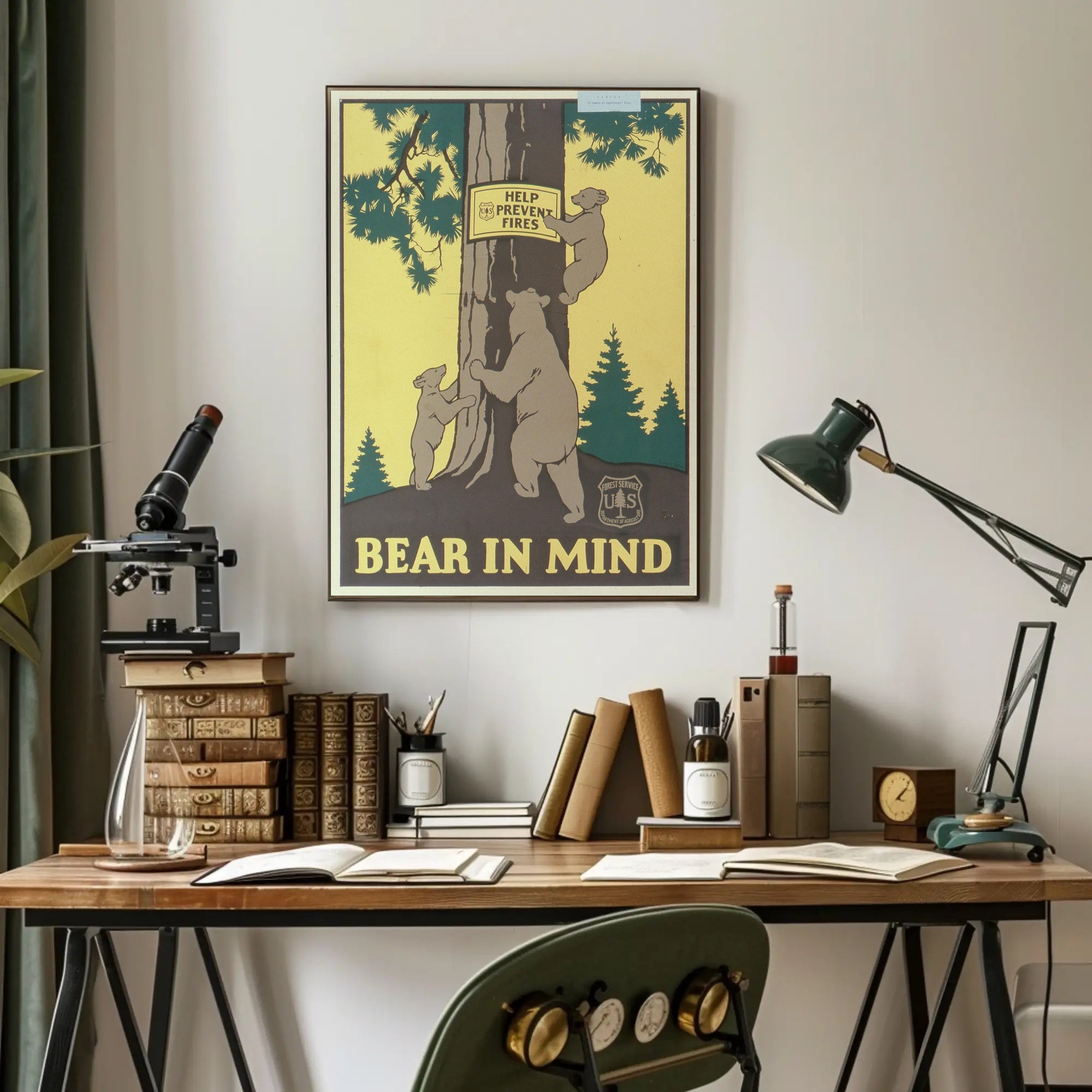 Bear in Mind: Prevent Forest Fires Poster PosterGoat