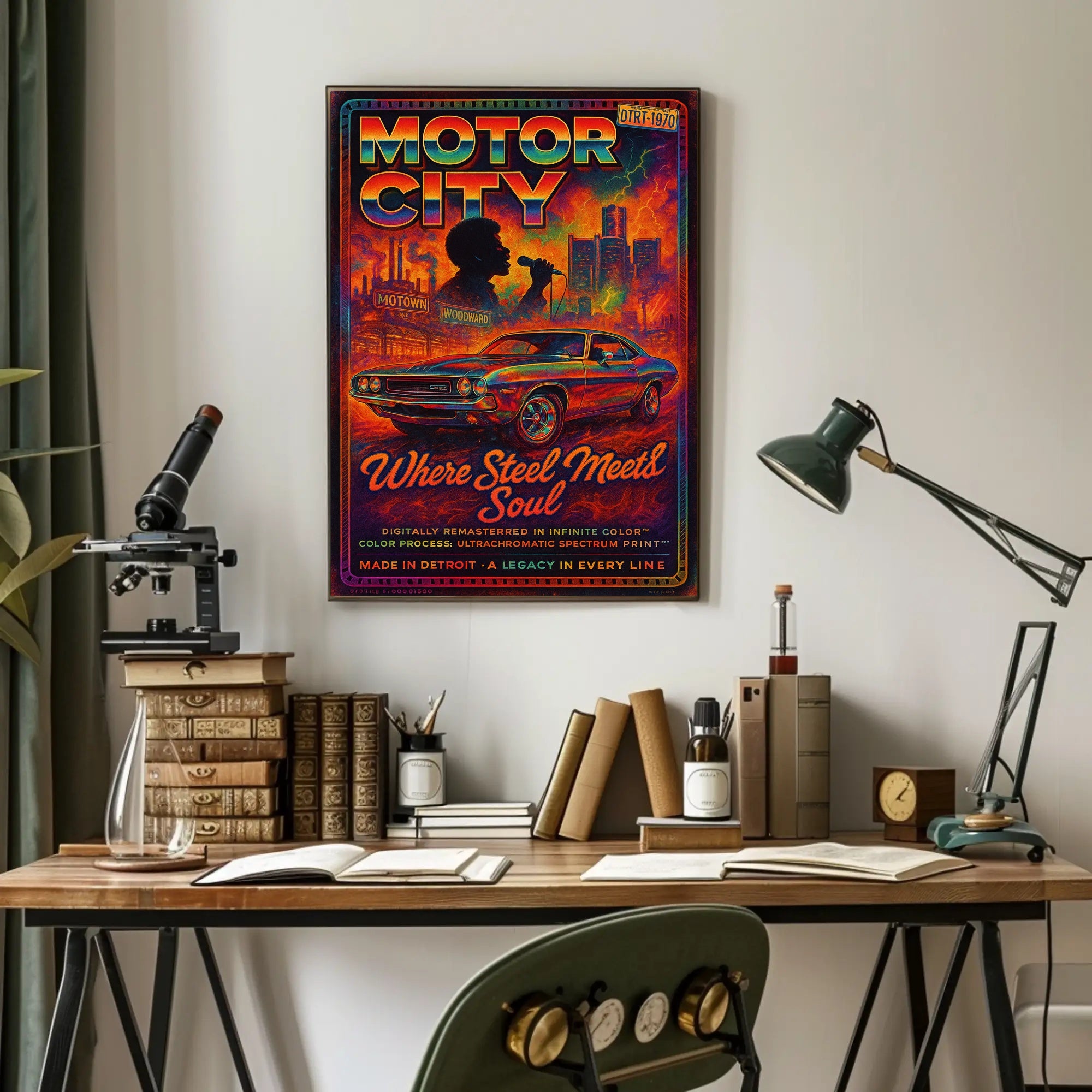 Motor City – Where Steel Meets Soul Poster PosterGoat