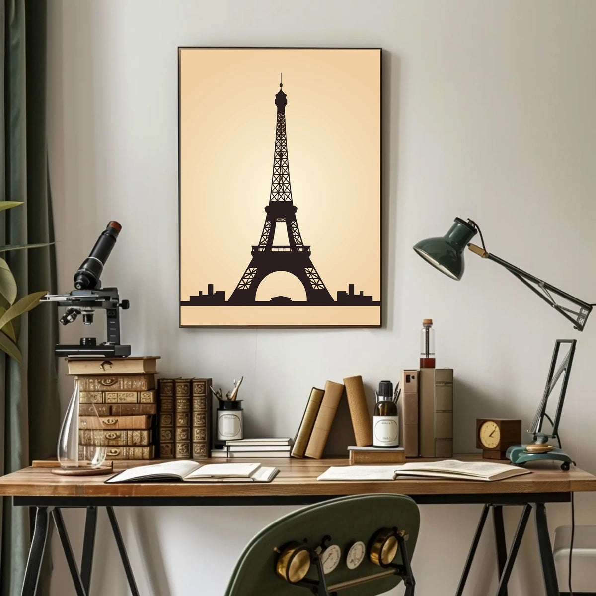 Eiffel Tower Silhouette Minimalist Travel Poster