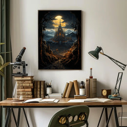 Enchanted Gothic Castle Fantasy Adventure Art Poster