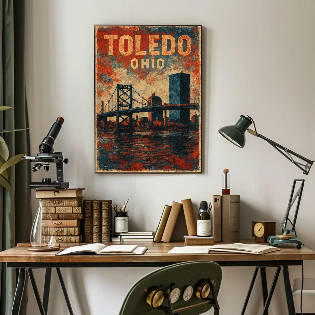 Toledo Ohio Cityscape Travel Photography Realism Urban Wanderlust Design Signature Poster