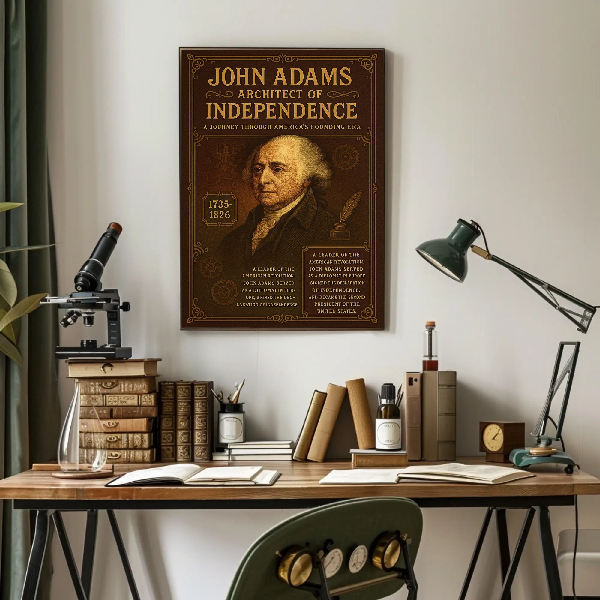 John Adams Historical Vintage Presidential Poster