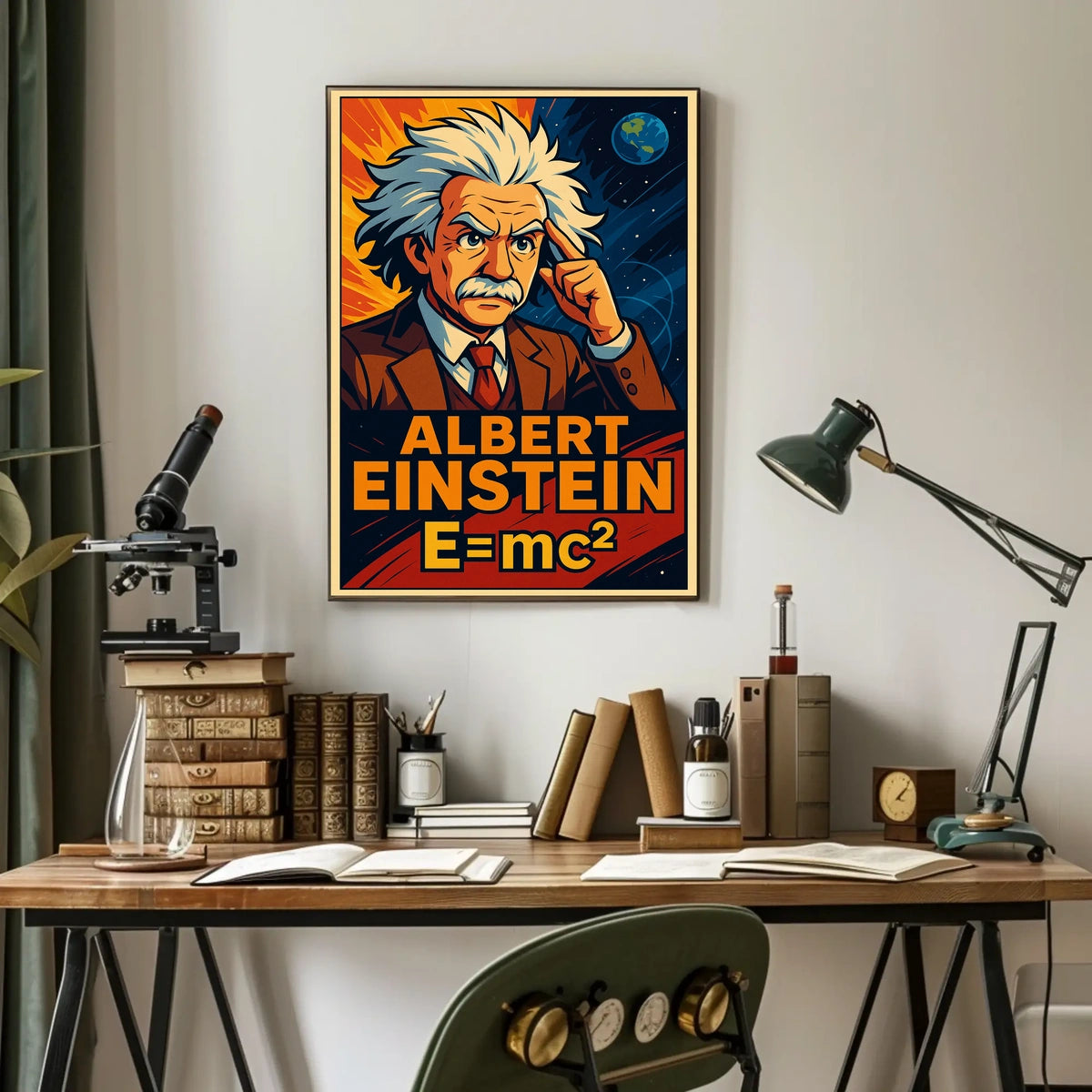Albert Einstein Scenic Science EMC2 Poster