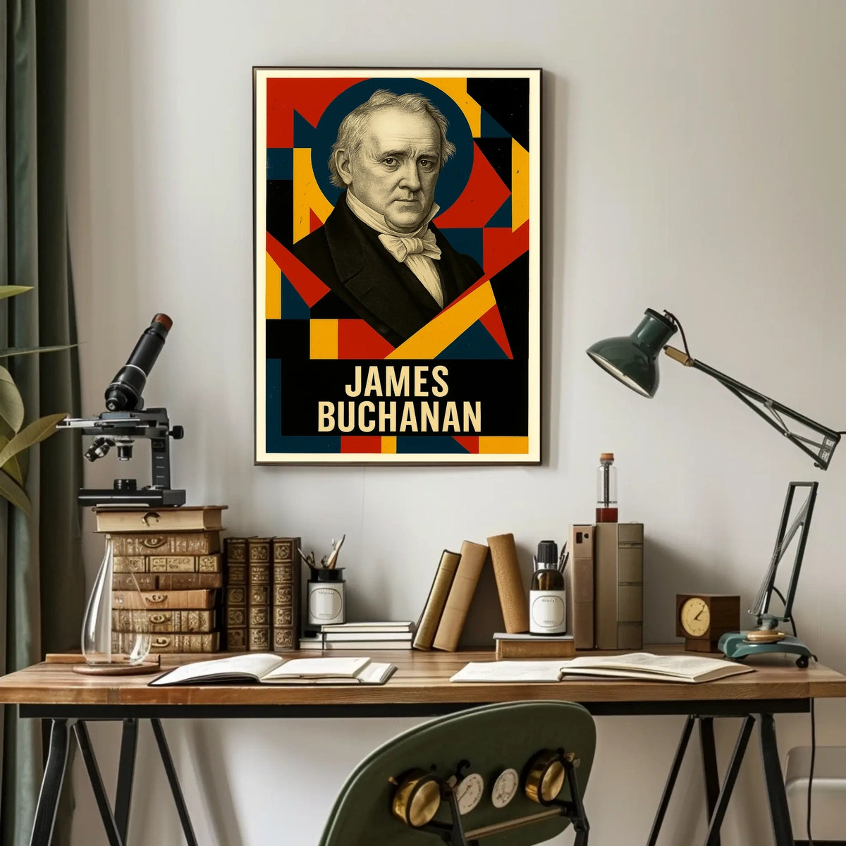 James Buchanan 15th President of the United States Abstract Pop Poster