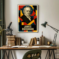 James Buchanan 15th President of the United States Abstract Pop Poster