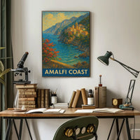 Amalfi Coast Poster 18x24 Scenic Coastal Wall Art Print