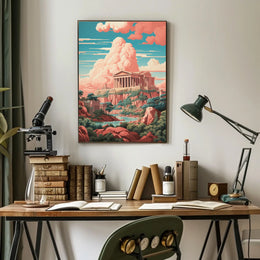 Ancient Greek Temple Surrealism Cultural or Heritage Poster