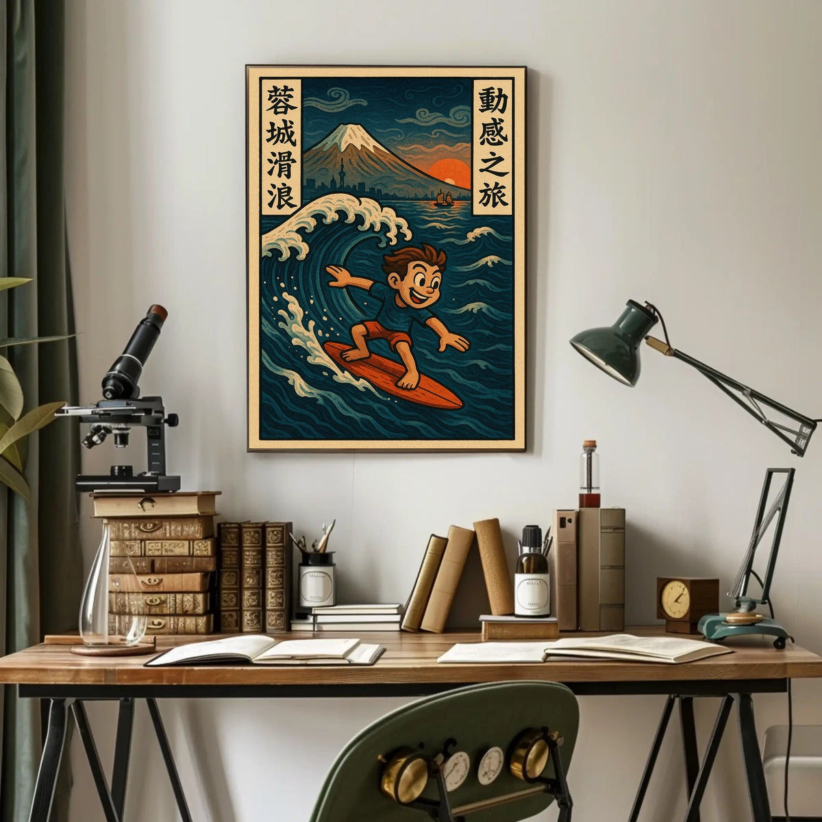 Surfing Adventure in Japan Poster
