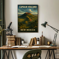 Capulin Volcano Vintage Travel Wanderlust Poster