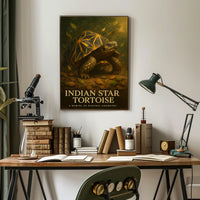 Indian Star Tortoise A Marvel of Natural Geometry Poster