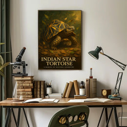 Indian Star Tortoise A Marvel of Natural Geometry Poster