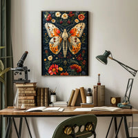 Vibrant Butterfly and Botanicals Artistic Poster