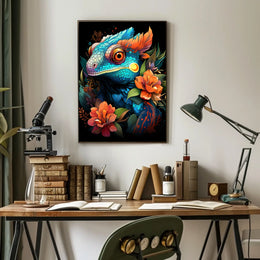Vibrant Chameleon Fantasy Poster