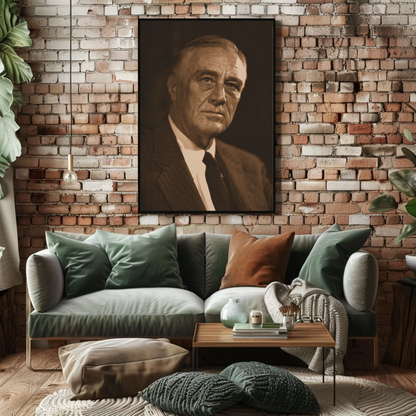 Franklin Roosevelt 32nd President Sepia Photo