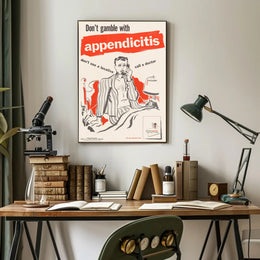 Appendicitis Health Warning Vintage Public Health Campaign Poster PosterGoat