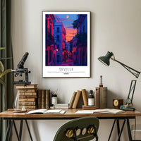 Seville Twilight Urban Escape Poster