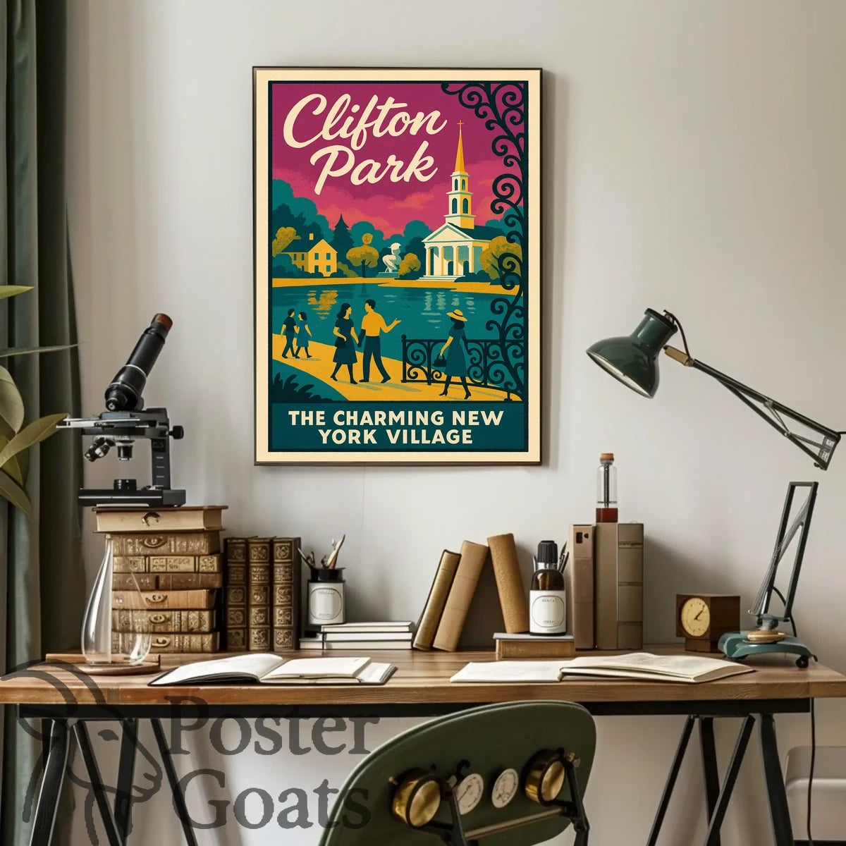 Clifton Park Vintage Charm Travel Poster