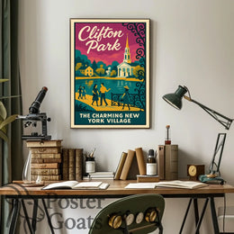Clifton Park Vintage Charm Travel Poster