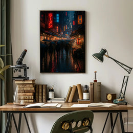 Neon Tokyo Street Vibes: Urban or Cityscape Poster