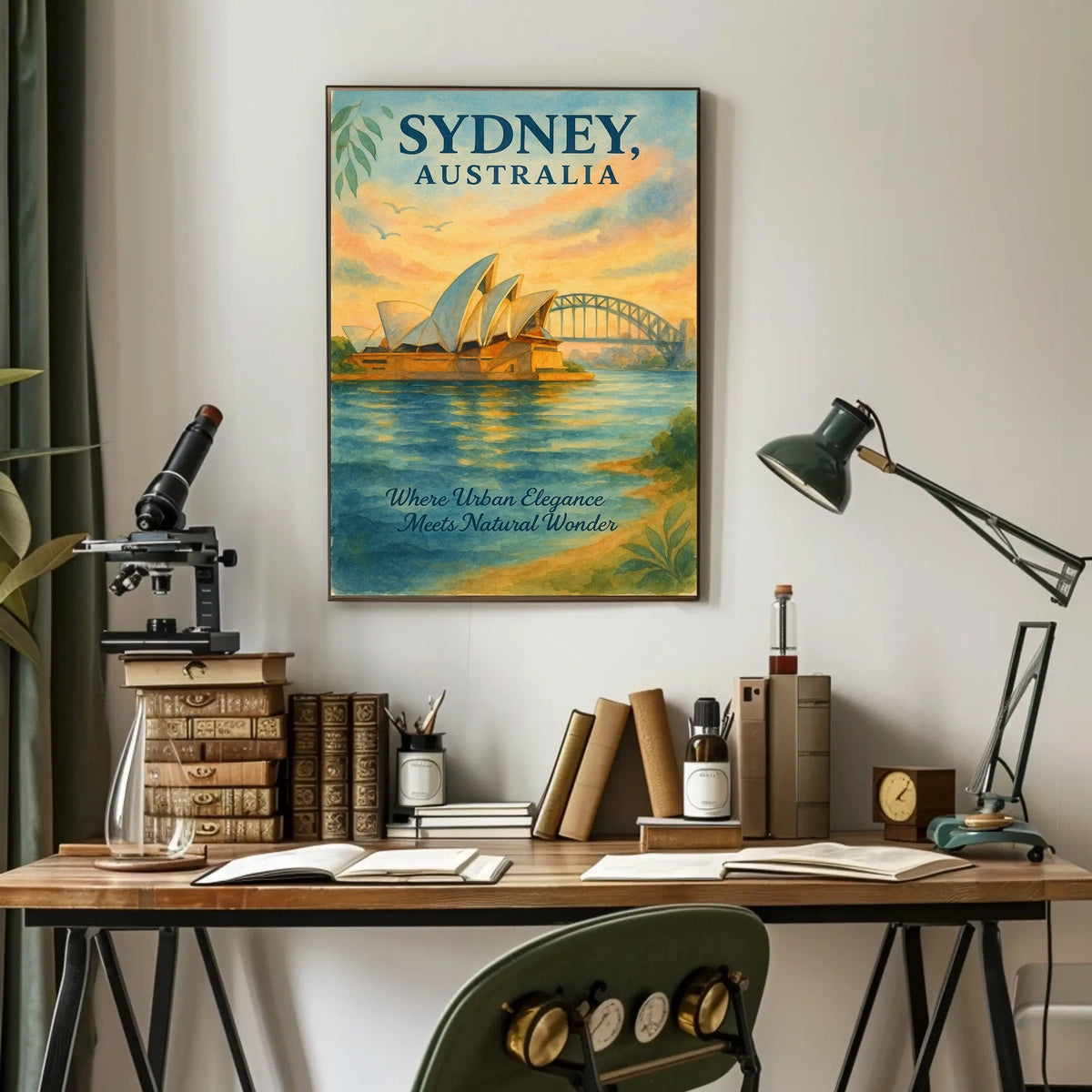 Sydney's Iconic Landmarks Vintage Travel Poster
