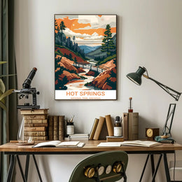 Hot Springs National Park Vintage Travel Poster