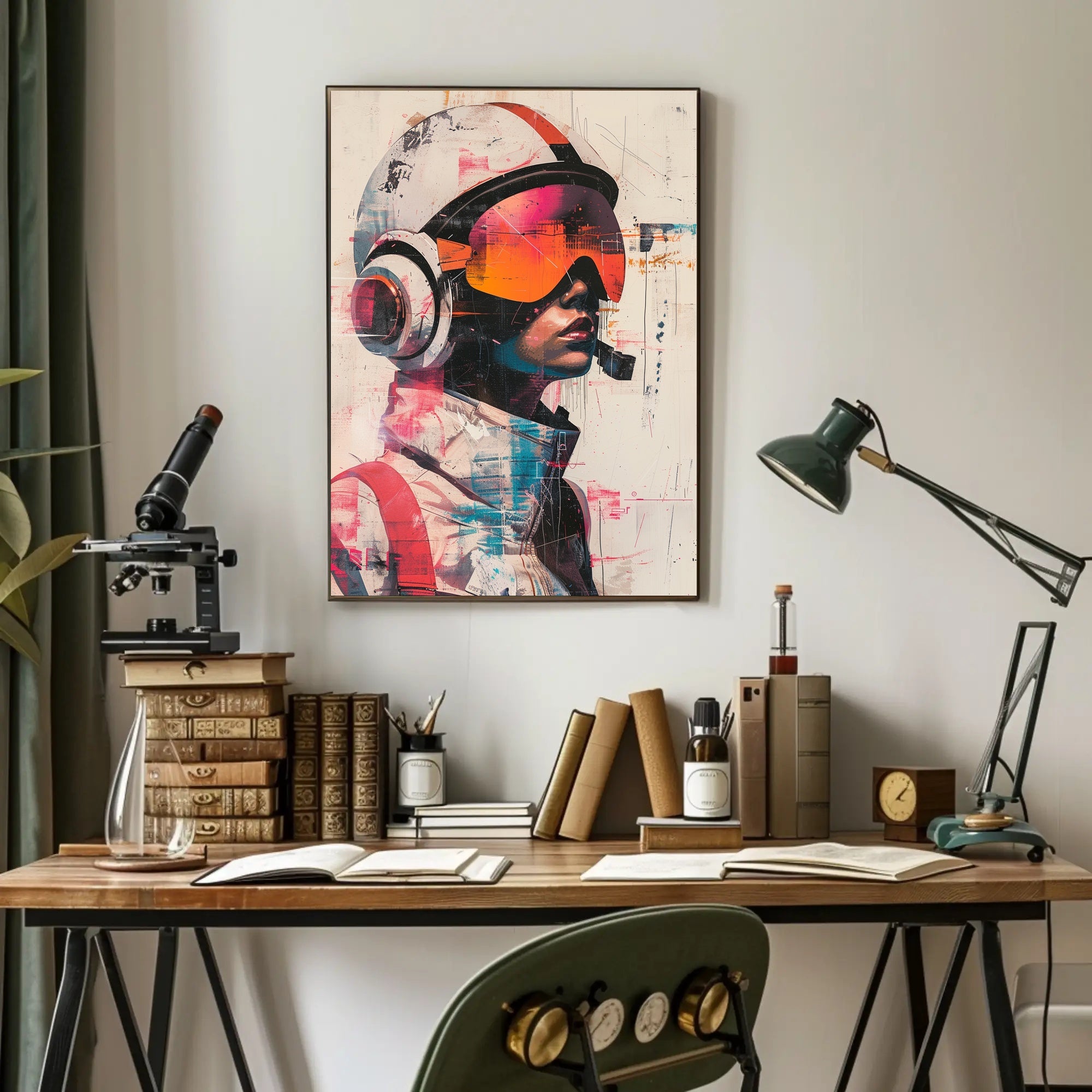 Futuristic Aviator Art Print Poster for Home Decor and Wall Art PosterGoat