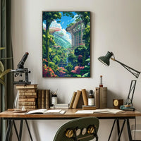 Futuristic Garden Cityscape Poster: Nature Meets Innovation