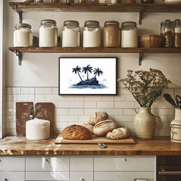 Tropical Island Escape Modern Art Poster