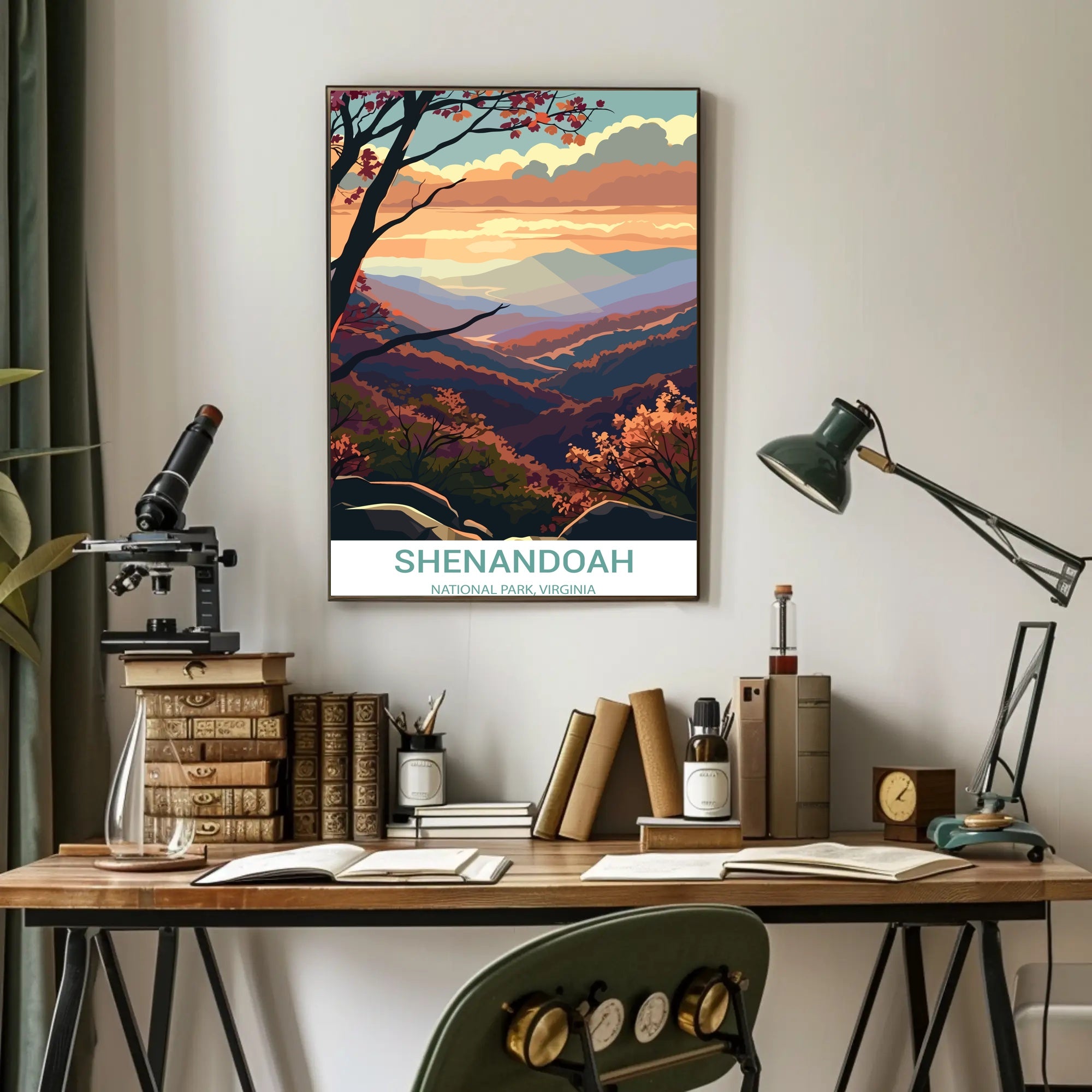 Scenic Shenandoah National Park Autumn Landscape National Park Poster