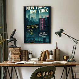 New York City Cultural Melting Pot Poster Modern Wall Art