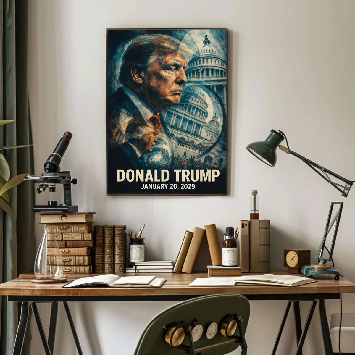 Donald Trump 47th President of the United States Double Exposure Poster