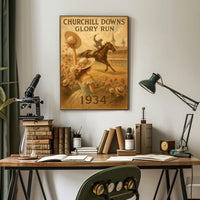 Horse Racing at Churchill Downs: Vintage Sports Poster