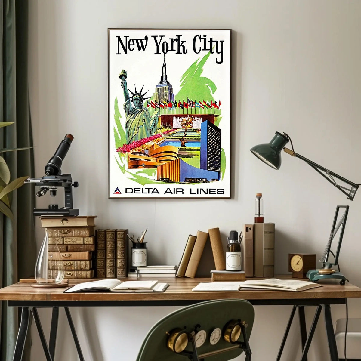Iconic New York City Travel Poster Vintage Wall Art