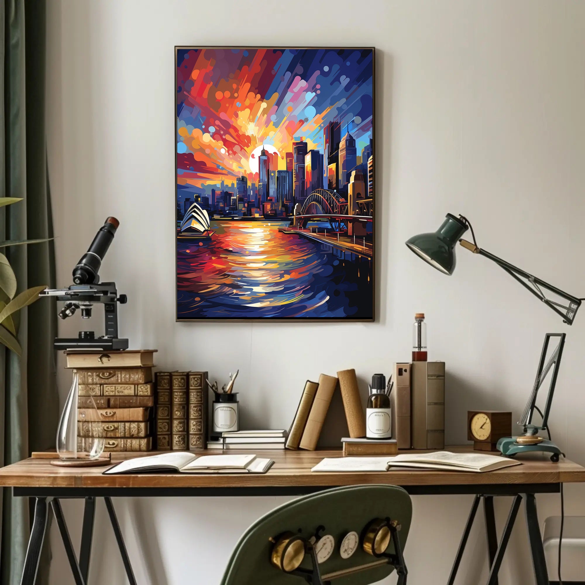 Sydney Harbor Twilight Scenic Art Travel Poster