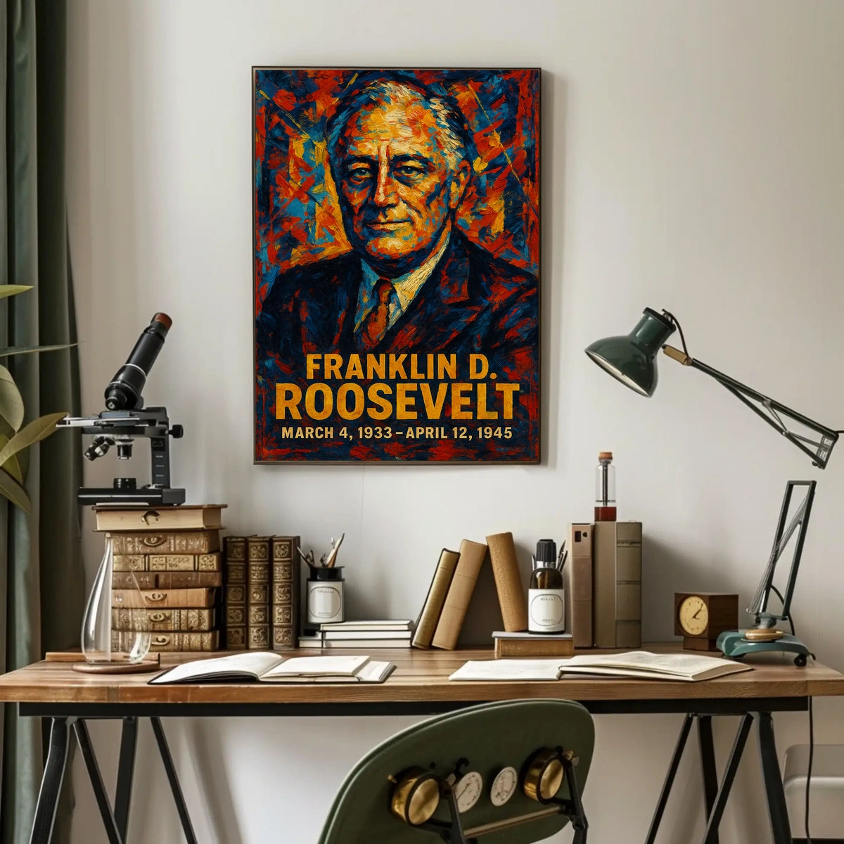 Franklin D. Roosevelt 32nd President of the United States Glitch Hop Art Poster