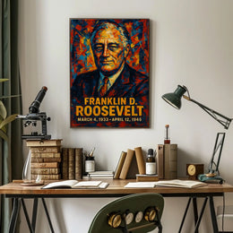 Franklin D. Roosevelt 32nd President of the United States Glitch Hop Art Poster