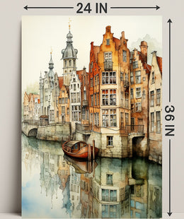 Tranquil Canal Reflections Poster